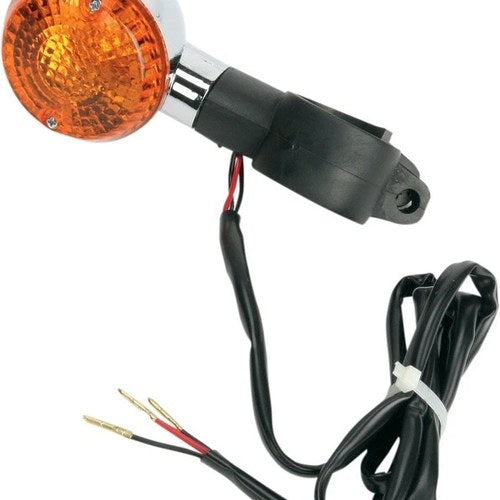 K&S DOT Turn Signal Assembly Dual Filament Front Right Chrome Amber #25-2201