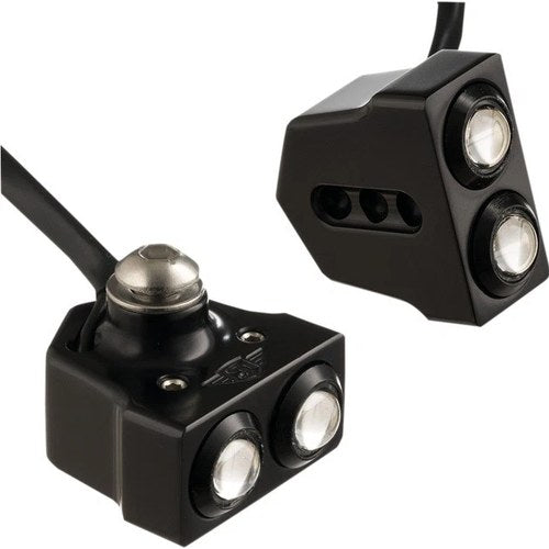 Joker Machine Side Mount Rat Eye LED Turn Signals Amber LEDs Amber Black