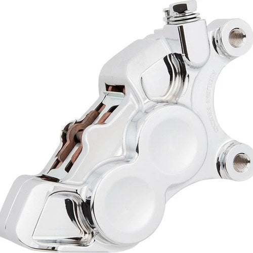 Arlen Ness Tech 4 Piston Front Right Brake Caliper Chrome 11.8" #02-222