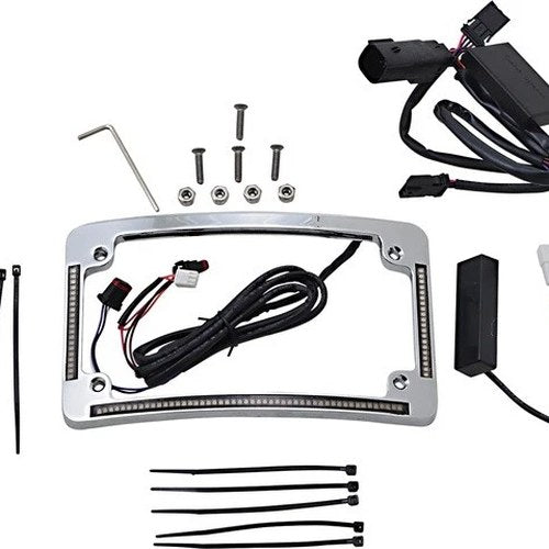 Custom Dynamics LED R/T/B Radius License Plate Frame Chrome #TF05-BCM-C