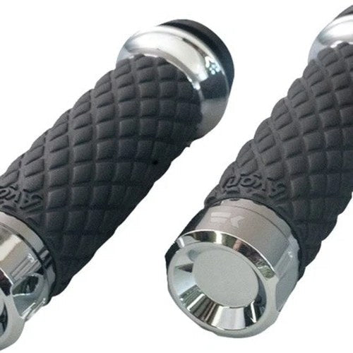 Khrome Werks Custom Contour Klassic Diamond Grips Chrome #500305 Harley Davidson