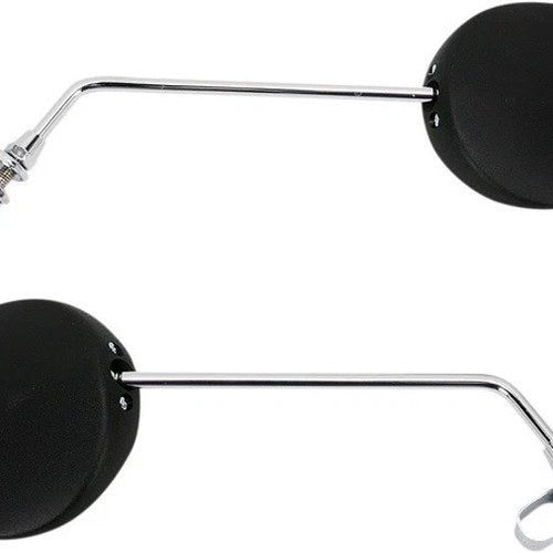 Emgo Universal Clamp-On Mirror Set Round 7/8" Black