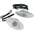 K&S Flat Oval Flush Mount Large Marker Light Set Single Filament Clear