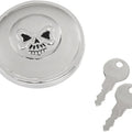 Drag Specialties Screw-In Locking Skull Gas Cap Non-Vented Chrome