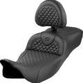 Saddlemen RoadSofa DS Extended Reach Seat w/Driver Backrest Black #808-07B-209B0