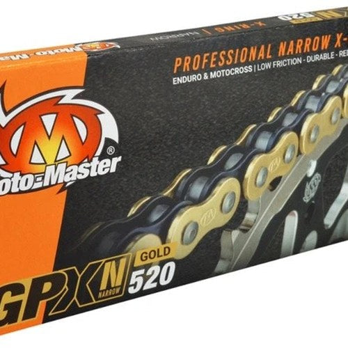 Moto-Master 520 GPX-N Professional Narrow X-Ring Chain 118 Links Gold