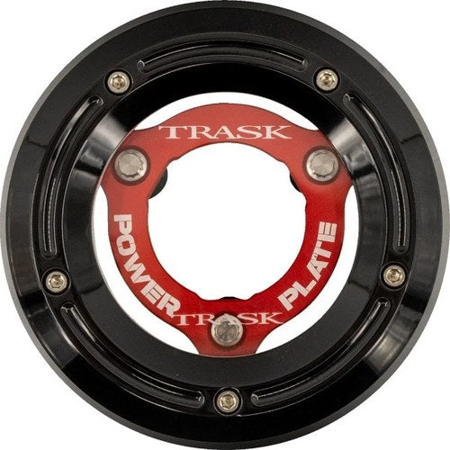 Trask Derby Cover/Power Plate Kit Black/Red Harley Davidson Softail