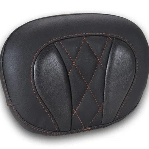 Mustang Deluxe Touring Sissy Bar Pad Diamond Orange Stitch 12" x 9" #88450MO
