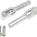 DS Rail/Flamed Adjustable Footpeg Male Mounts Chrome