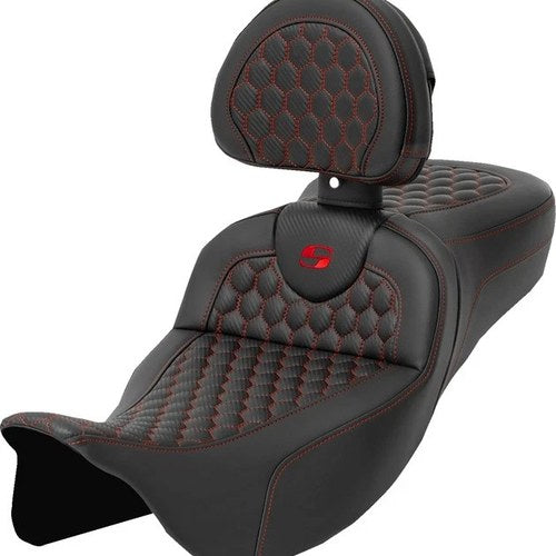 Saddlemen RoadSofa HC Ext. Reach Seat w/BR Red Stitch #284877 Harley Davidson