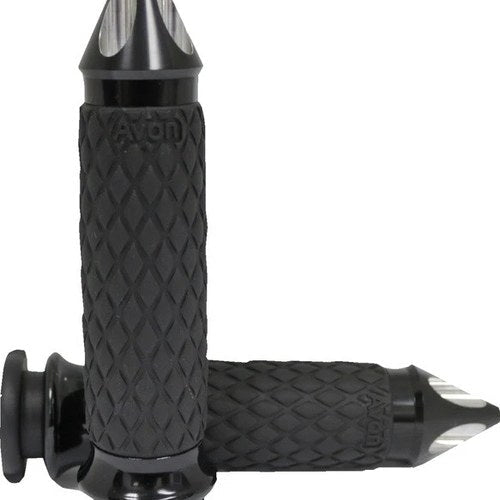 Avon Grips Diamond Contour Spike Grips Black #DIA-65-AN-FL-SP Harley Davidson