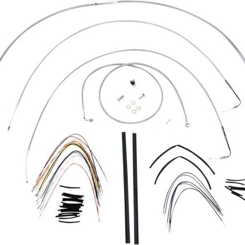 Burly Cable/Brake Line Kit for 18" Ape Hangers Stainless Braid #B30-1060