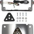 Kodlin Curved LED License Plate Kit For Harley Davidson 3-Hole Pattern Chrome