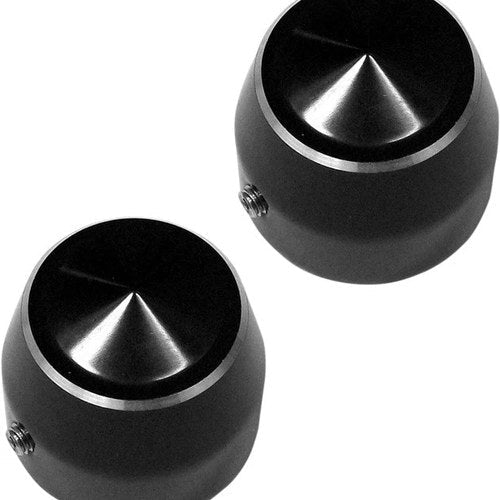Accutronix Elite Front Axle Caps Black 25mm #TAC102-EN Harley Davidson