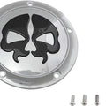 Drag Specialties Skull Split Skull Derby Cover 5-Hole Chrome/Black #174416