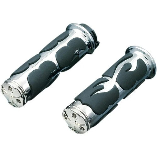 Kuryakyn Iso Flame Grips Chrome #6269 Harley Davidson