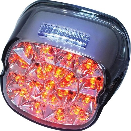 HardDrive Laydown LED Tail Light w/ Upward License Light Smoke Lens L24-0433MLED