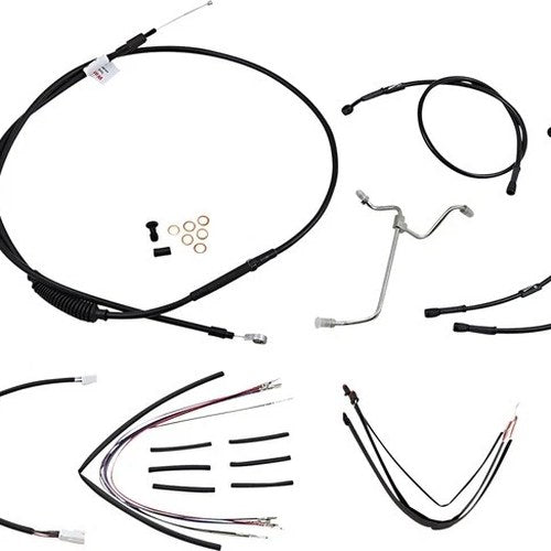 Burly Handlebar Cable/Line Kit for 16" Hangers w/o ABS Black #B30-1171