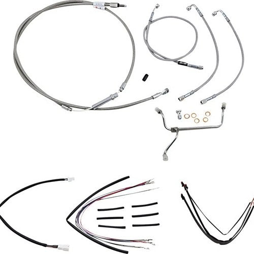 Burly Handlebar Cable/Line Kit for 16" Hangers w/o ABS Stainless #B30-1153