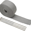 Cycle Performance Exhaust Wrap w/Tie Wraps 1" x 50' Silver