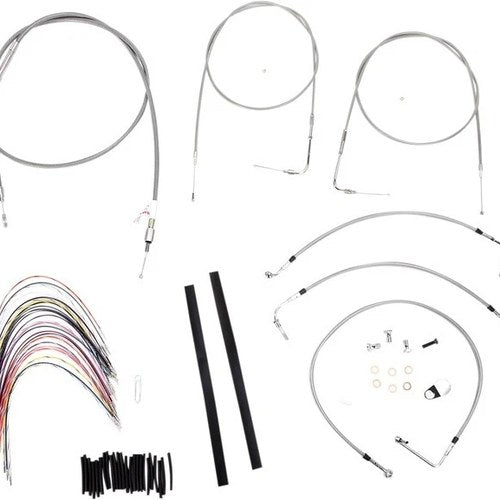 Burly Cable/Brake Line Kit for 14" Ape Hangers w/o Cruise Stainless #B30-1079