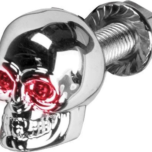 HardDrive Lighted Skull License Plate Screw Red