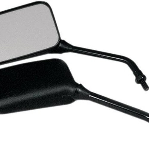 Emgo GP Deluxe Mirror Set Rectangular 10mm Long Stem Black Fits Yamaha