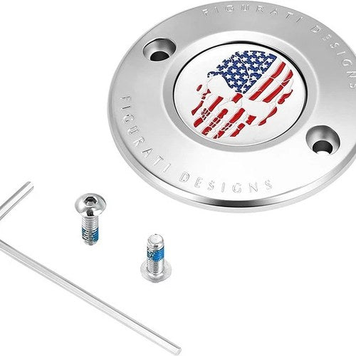 Figurati Designs 2-Hole Timing Cover Skull Polished #FD24-TC-2H-SS