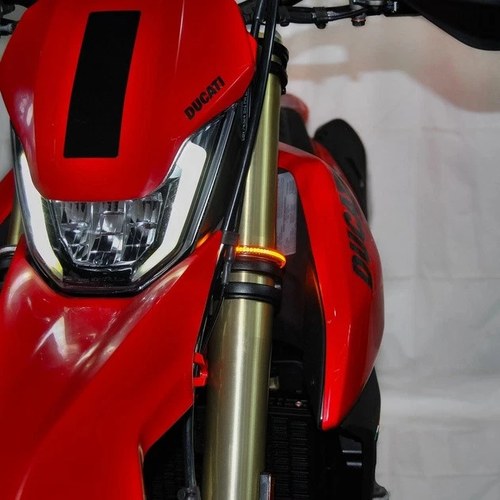 New Rage Cycle LED Turn Signals Front Black Ducati Hypermotard 698 2024-2026