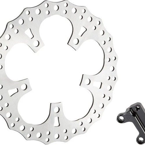 Arlen Ness Big Brake Jagged Brake Rotor 13" Front Left Silver #300-012