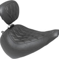Mustang Wide Tripper Solo Seat With Backrest Diamond Stitch Black #83025