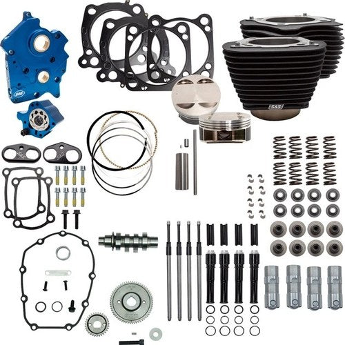 S&S 124" Oil Cooled Power Pack Gear Drive Cam Granite Highlight/Black #310-1059C