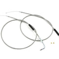 47-1/2 inch Stainless Steel Throttle and Idle Cable Set for Harley-Davidson