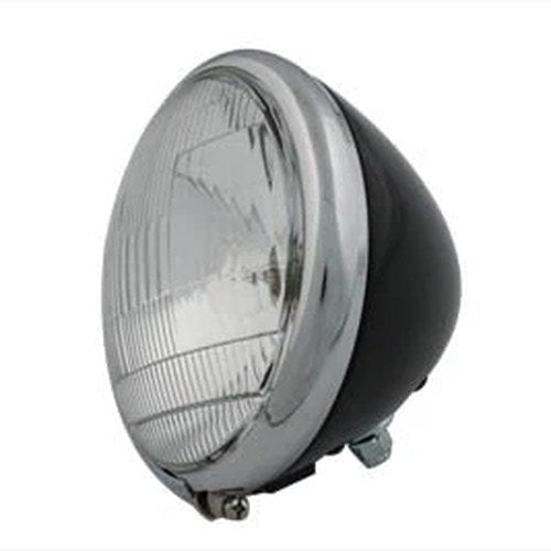 6-1/2 inch Spring Fork 6 Volt Headlamp Black for Harley-Davidson