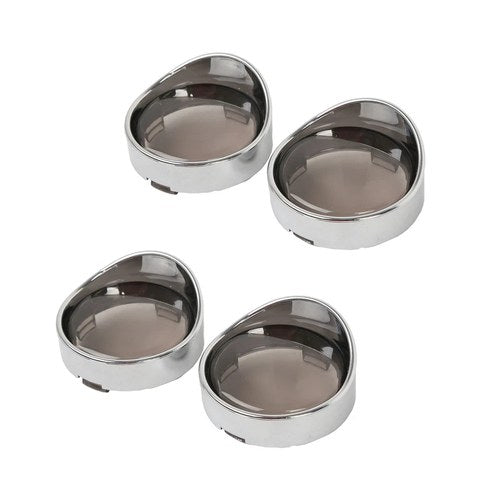4pcs Turn Signal Light Trim Ring Visor Lens Fit For Harley Touring Flhx Softail