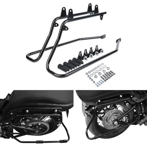 Black Saddlebags Conversion Brackets Fit For Harley Softail Deluxe 1984-2017