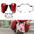 Chrome Mustache Guard Bar & Lower Vented Fairing Fit For Indian Chieftain 14-18