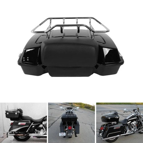 Razor Trunk Backrest Rack Fit For Harley Street Road Glide 97-13