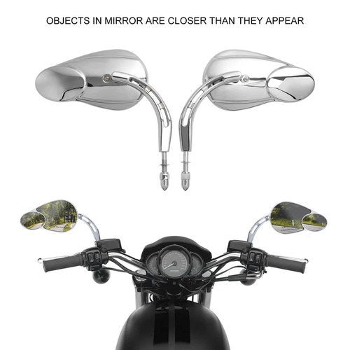 8mm Split Vision Mirrors Fit For Harley Electra Glide Sportster Heritage Softail