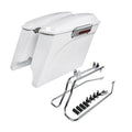 5" Stretched White Saddle Bags & Conversion Bracket Fit For Harley Softail 84-17