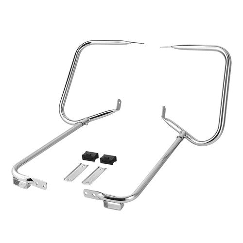 Saddlebag Bracket Guard Set w/ Support Bar Fit For Harley Road King Glide 97-08