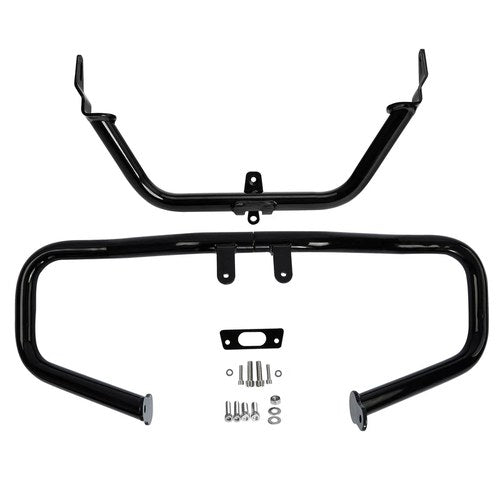 Black Chopped Engine Guard & Support Bracket Fit For Harley Road Glide 2015-2023