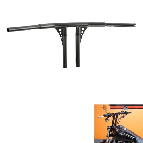 1 1/4" Black 12" Rise T-Bar Handlebar Fit For Harley Wide Glide Softail Fat Boy