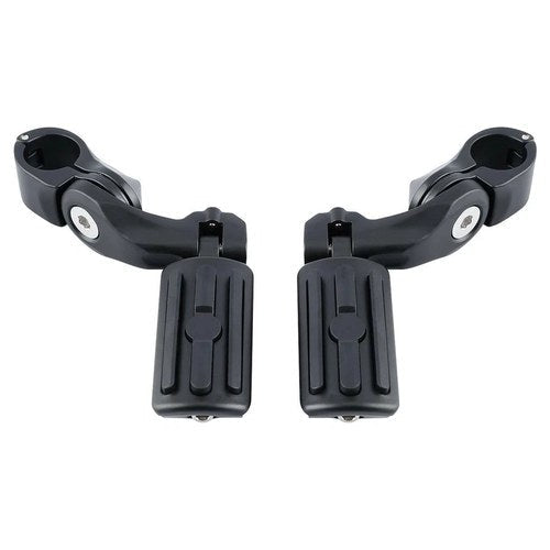 Matte Black Highway Short Angled Foot Pegs Fit For 1-1/4" 1.25" Engine Guard