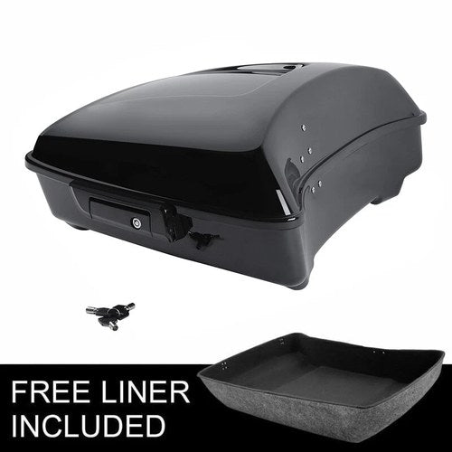 Vivid Black Chopped Trunk Fit For Harley Touring Road Street Glide 2014-Up