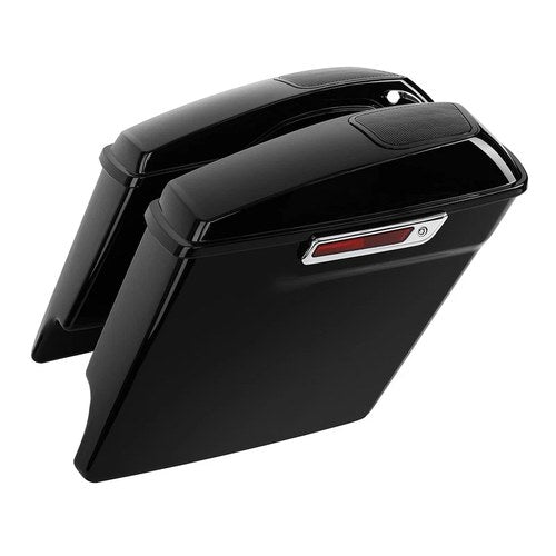 Black 5" Stretched Saddlebags w/ 6x9"Speaker Lids Fit For Harley Touring 14-Up