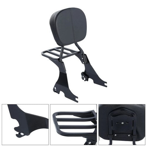 Low Sissy Bar Backrest Luggage Rack Fit For Harley Sportster XL883 XL1200 04-up