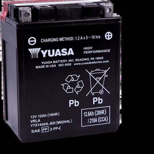 Yuasa For YTX14AHL-BS High Performance Agm 12 Volt Battery (Bottle Supplied)