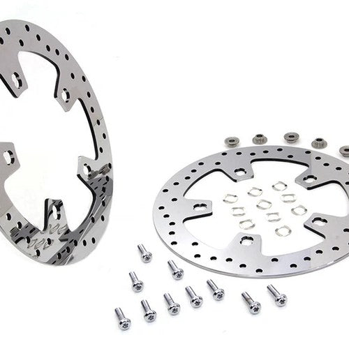 Duro For 23-0079 11.8 Inch Drilled Front Brake Disc Set - Mirror Polished