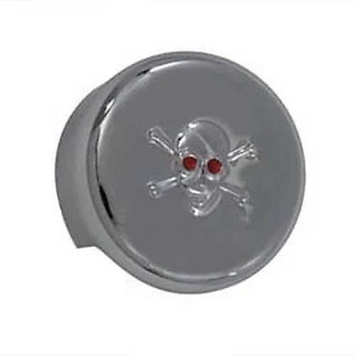 V-Twin 76636S Skull Round Horn Cover in Chrome Finish